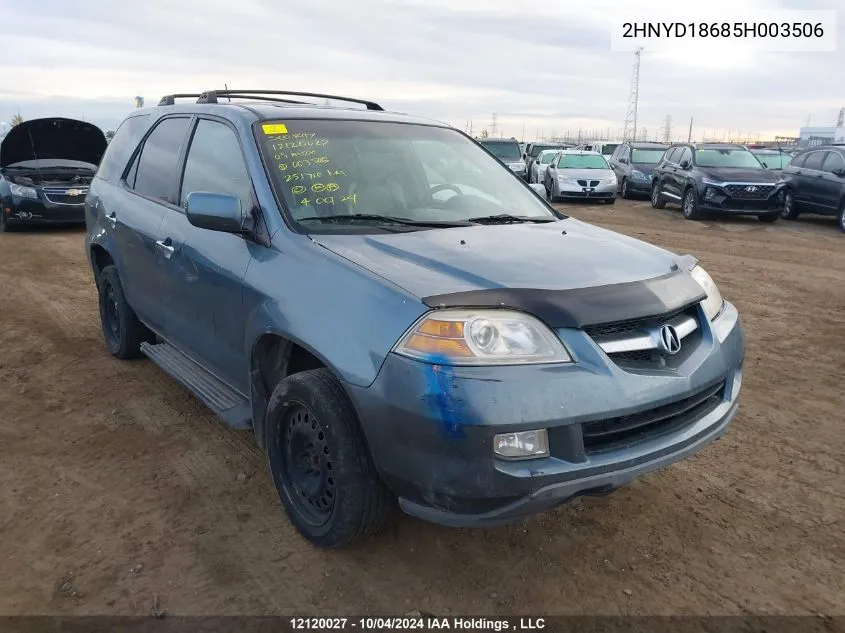 2005 Acura Mdx VIN: 2HNYD18685H003506 Lot: 12120027