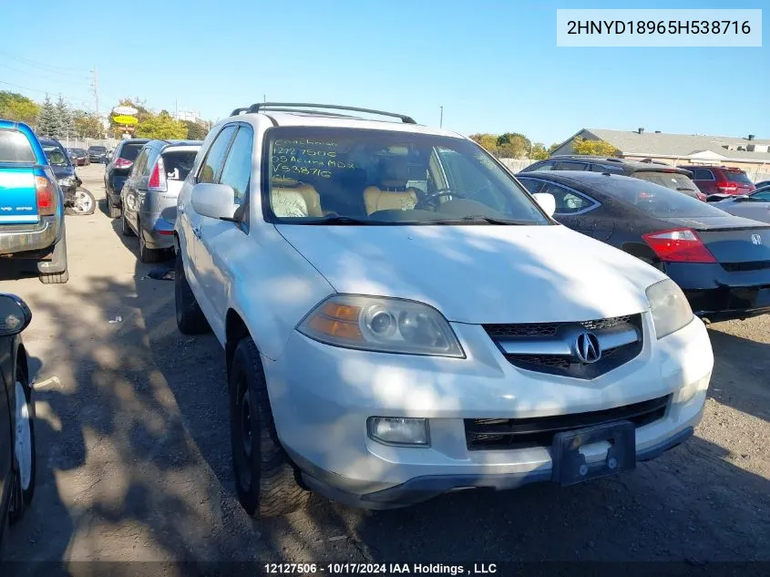 2005 Acura Mdx VIN: 2HNYD18965H538716 Lot: 12127506