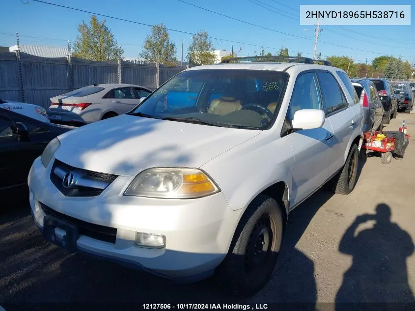 2005 Acura Mdx VIN: 2HNYD18965H538716 Lot: 12127506