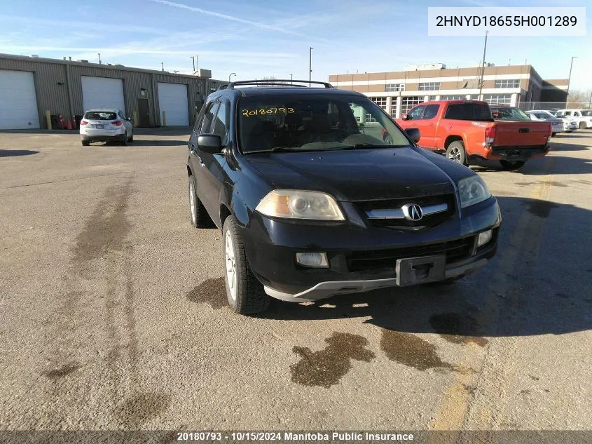 2005 Acura Mdx VIN: 2HNYD18655H001289 Lot: 20180793