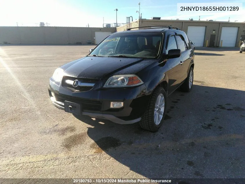 2005 Acura Mdx VIN: 2HNYD18655H001289 Lot: 20180793