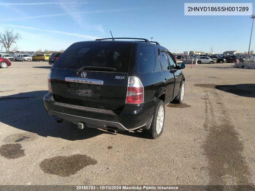 2005 Acura Mdx VIN: 2HNYD18655H001289 Lot: 20180793