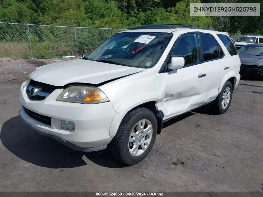 2005 Acura Mdx VIN: 2HNYD18925H525798 Lot: 39324069