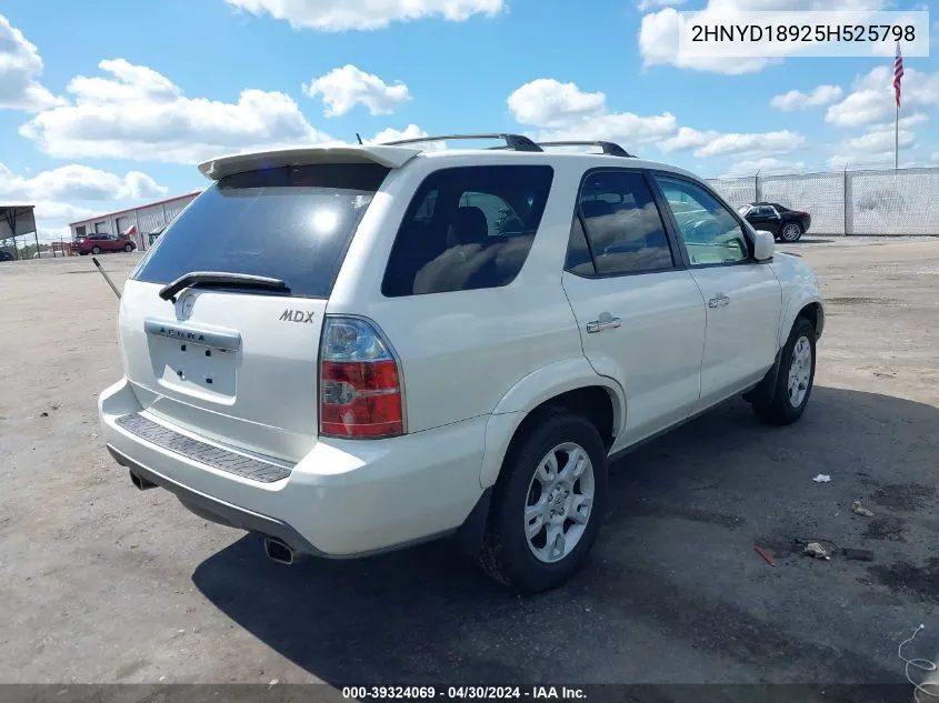 2005 Acura Mdx VIN: 2HNYD18925H525798 Lot: 39324069