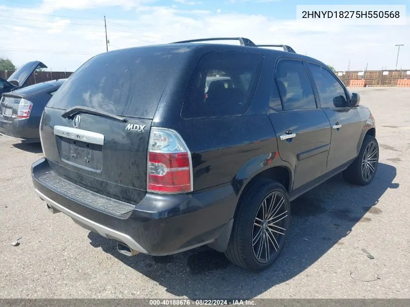 2005 Acura Mdx VIN: 2HNYD18275H550568 Lot: 40188676