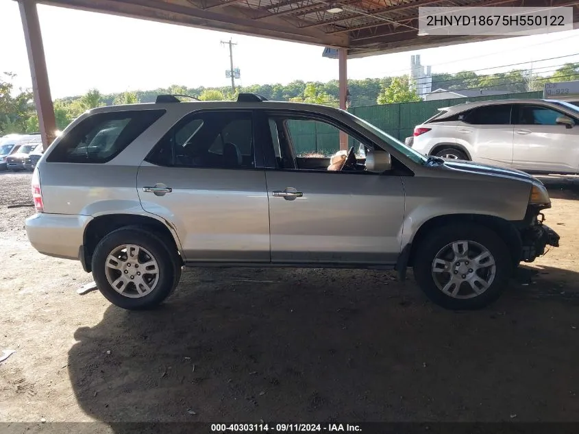 2005 Acura Mdx Touring VIN: 2HNYD18675H550122 Lot: 40303114