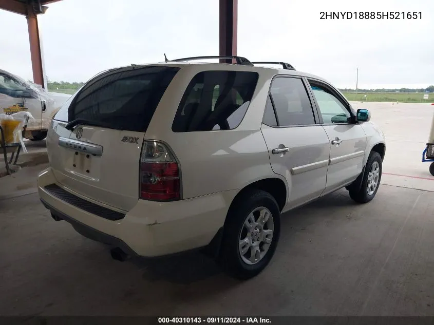 2005 Acura Mdx Touring VIN: 2HNYD18885H521651 Lot: 40310143