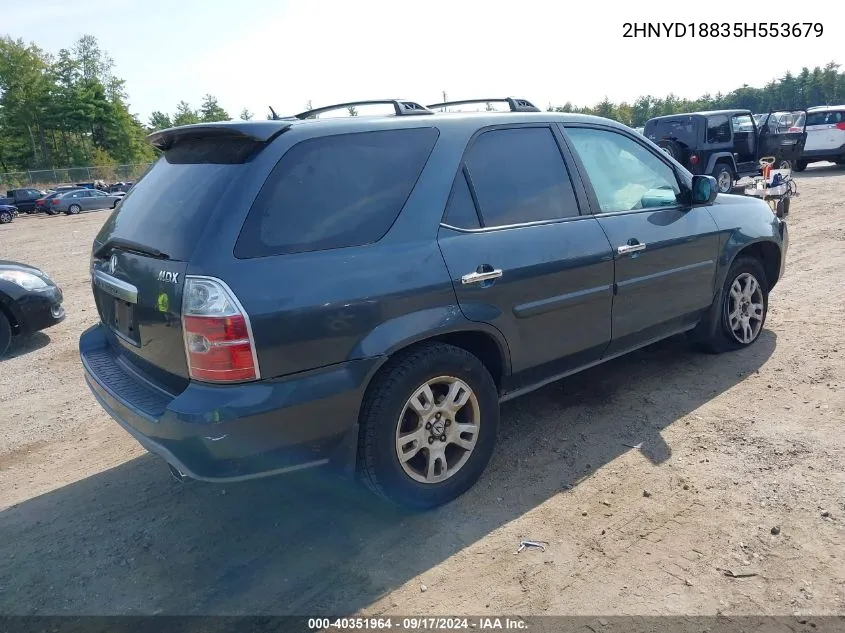 2005 Acura Mdx VIN: 2HNYD18835H553679 Lot: 40351964