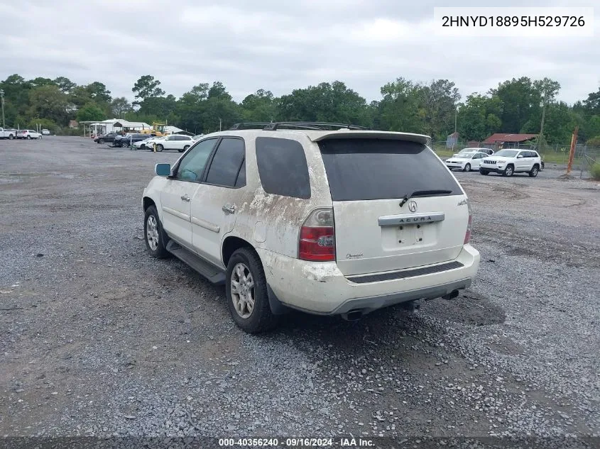 2005 Acura Mdx VIN: 2HNYD18895H529726 Lot: 40356240