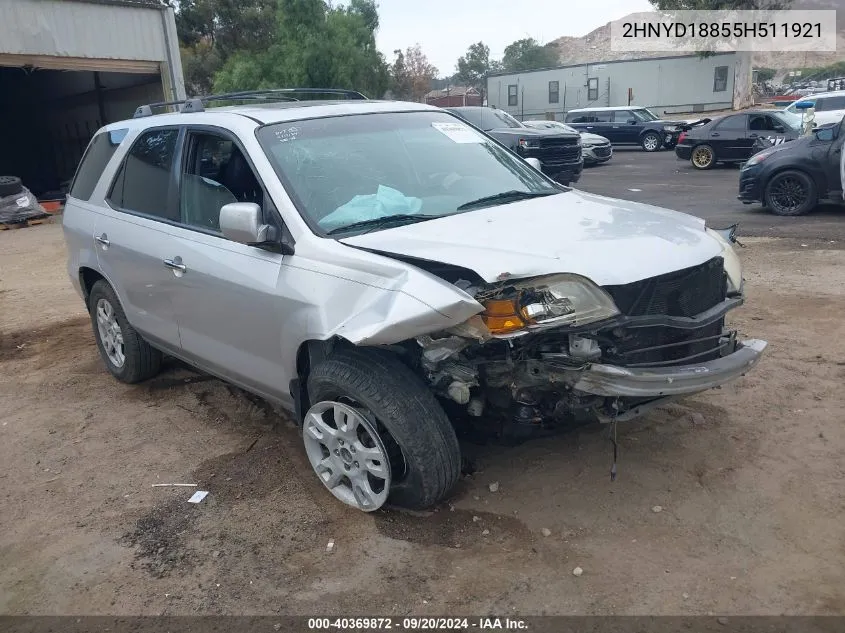 2005 Acura Mdx VIN: 2HNYD18855H511921 Lot: 40369872