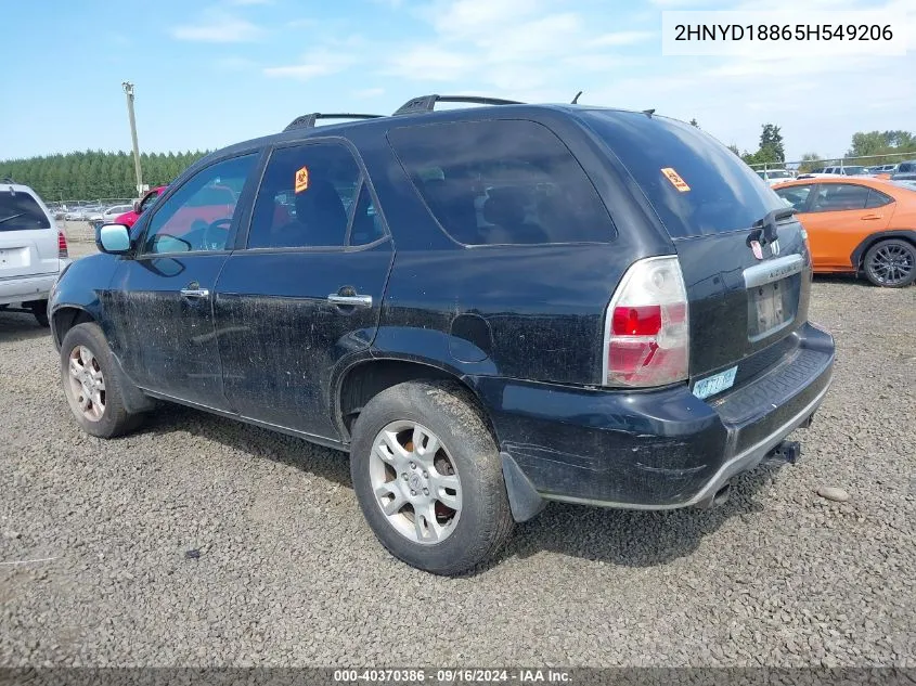 2005 Acura Mdx VIN: 2HNYD18865H549206 Lot: 40370386