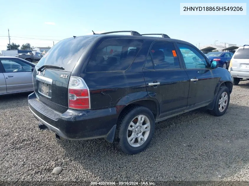 2005 Acura Mdx VIN: 2HNYD18865H549206 Lot: 40370386