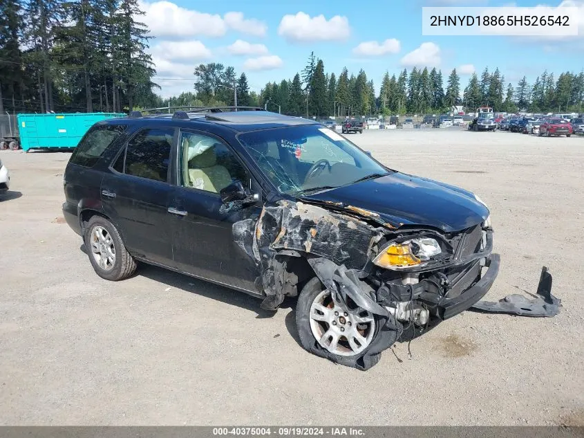 2005 Acura Mdx VIN: 2HNYD18865H526542 Lot: 40375004