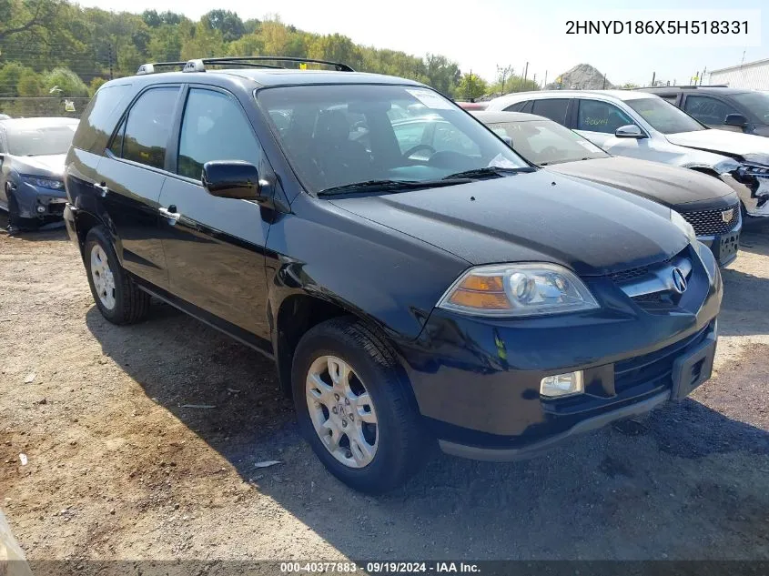 2005 Acura Mdx VIN: 2HNYD186X5H518331 Lot: 40377883