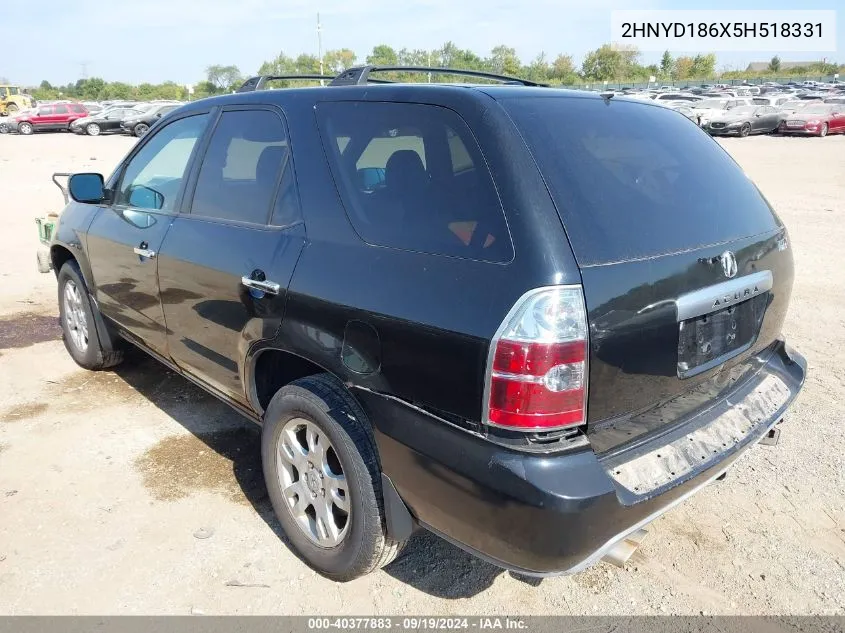 2005 Acura Mdx VIN: 2HNYD186X5H518331 Lot: 40377883