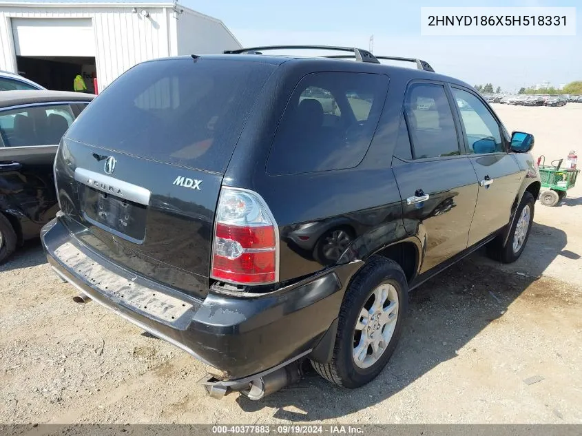 2005 Acura Mdx VIN: 2HNYD186X5H518331 Lot: 40377883