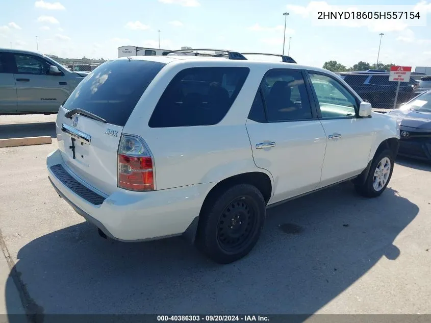 2005 Acura Mdx VIN: 2HNYD18605H557154 Lot: 40386303