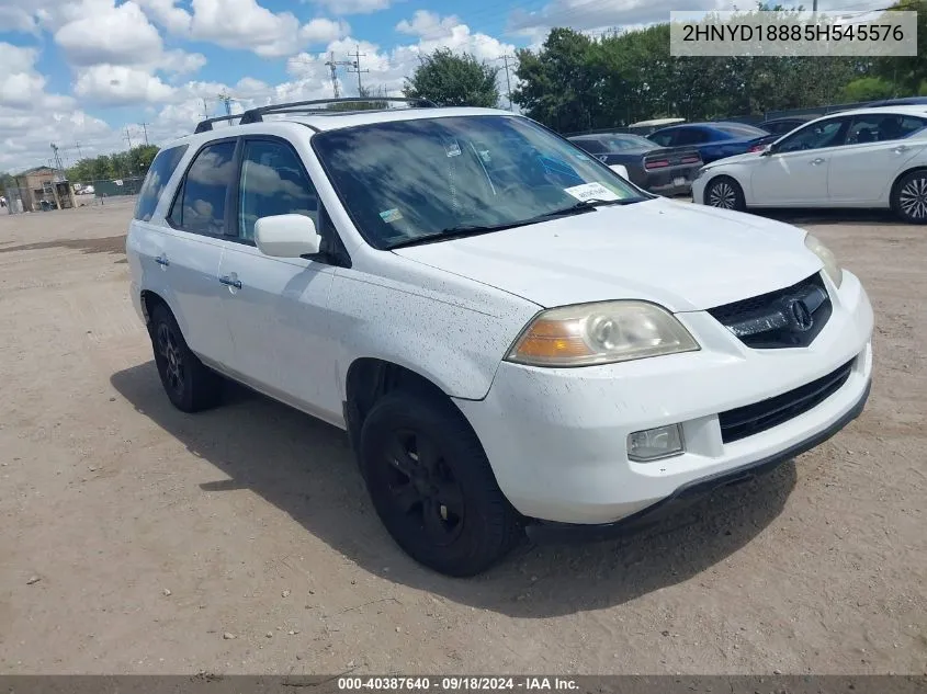 2005 Acura Mdx VIN: 2HNYD18885H545576 Lot: 40387640