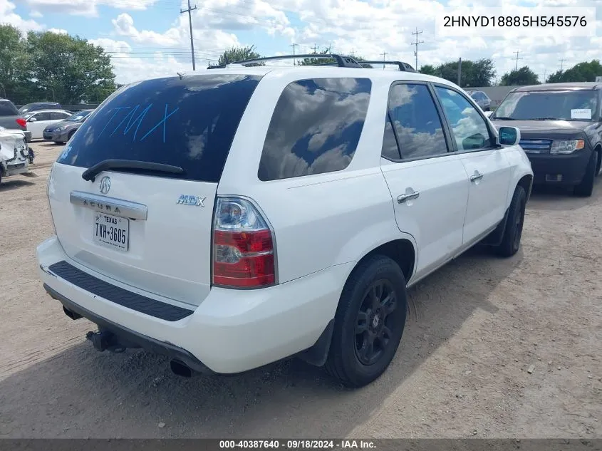 2005 Acura Mdx VIN: 2HNYD18885H545576 Lot: 40387640