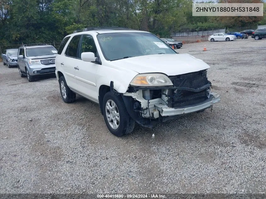 2005 Acura Mdx VIN: 2HNYD18805H531848 Lot: 40415690