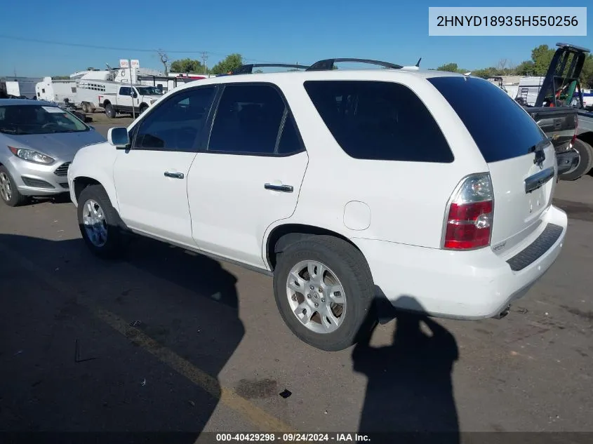 2005 Acura Mdx VIN: 2HNYD18935H550256 Lot: 40429298