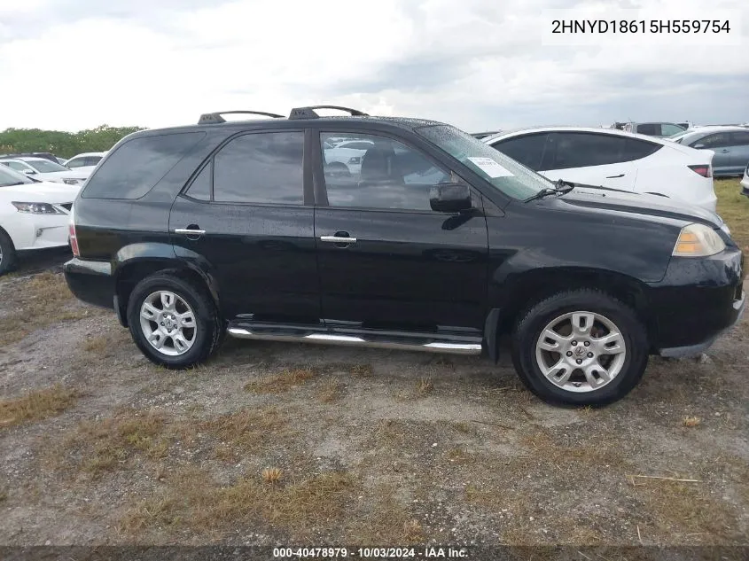 2005 Acura Mdx VIN: 2HNYD18615H559754 Lot: 40478979