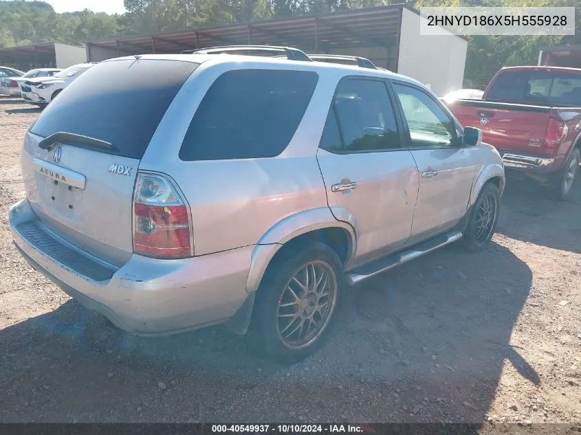 2005 Acura Mdx VIN: 2HNYD186X5H555928 Lot: 40549937