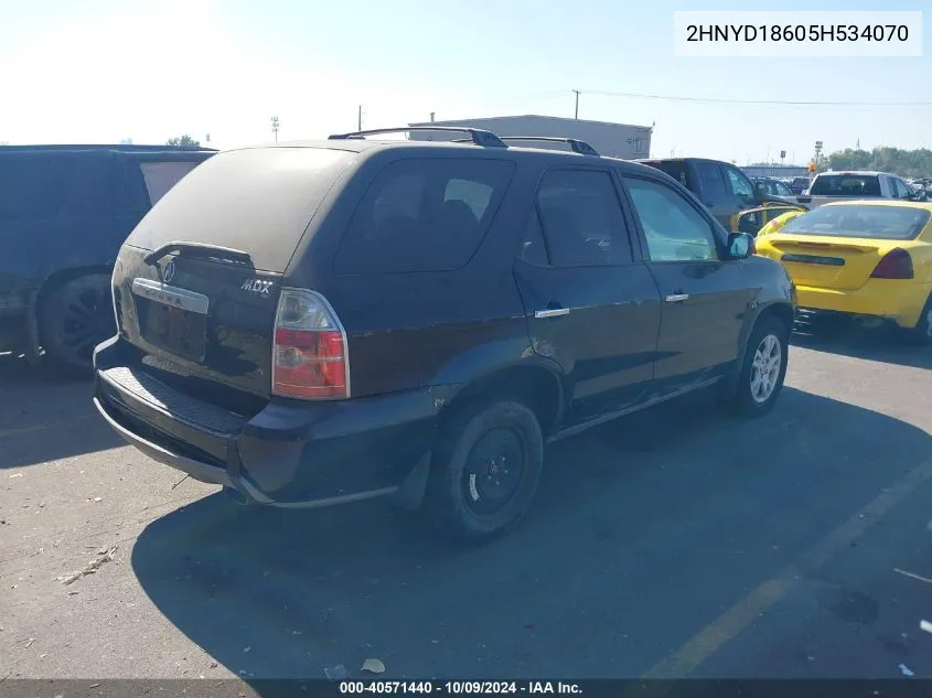 2005 Acura Mdx VIN: 2HNYD18605H534070 Lot: 40571440