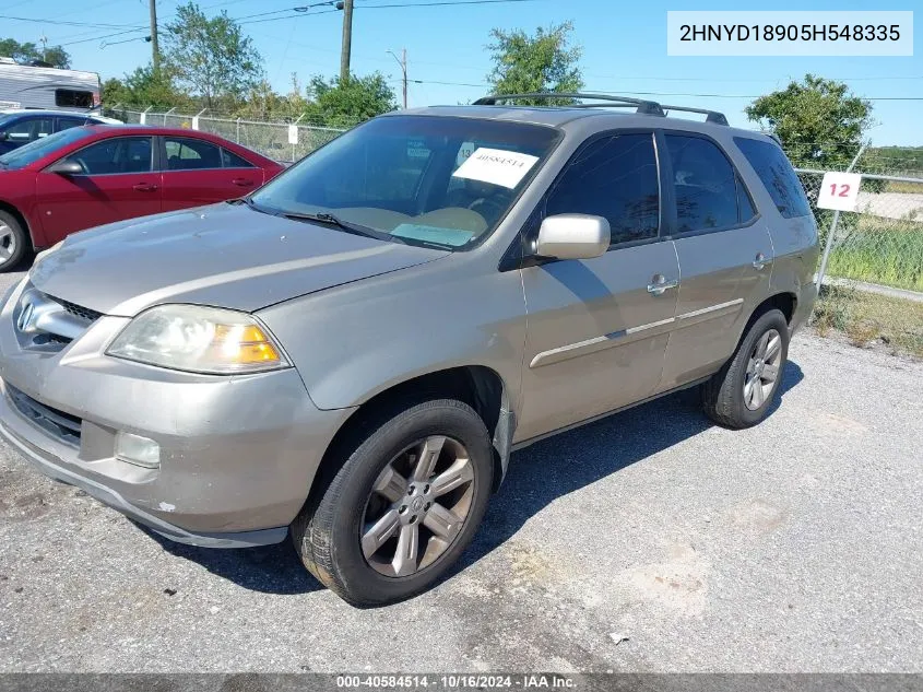 2005 Acura Mdx VIN: 2HNYD18905H548335 Lot: 40584514