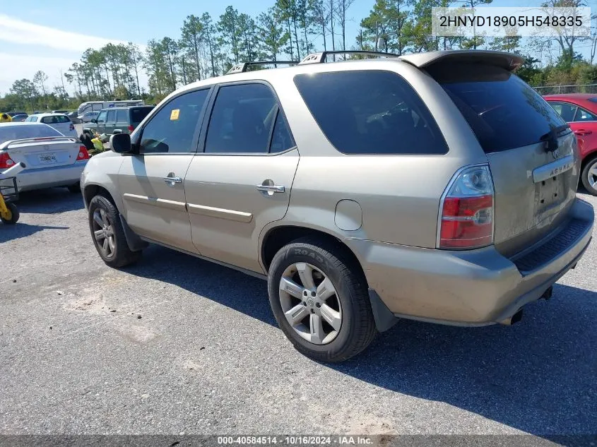 2005 Acura Mdx VIN: 2HNYD18905H548335 Lot: 40584514