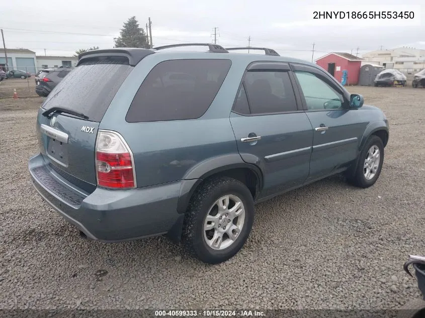 2005 Acura Mdx VIN: 2HNYD18665H553450 Lot: 40599333