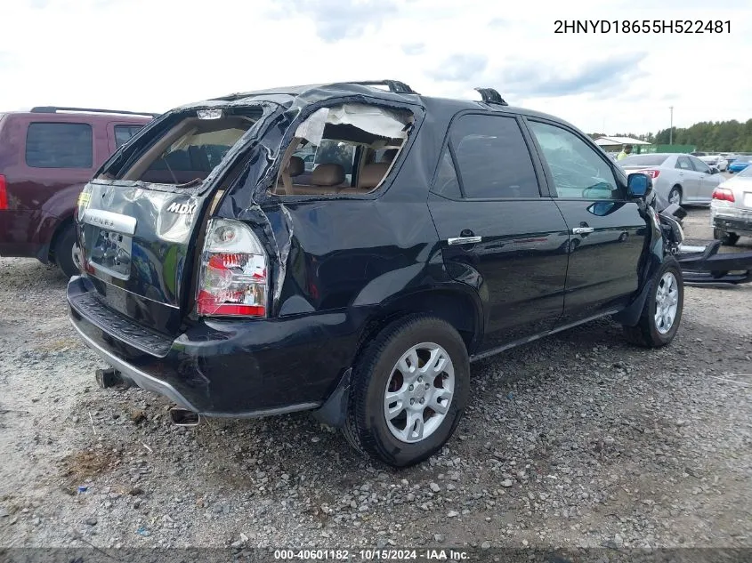 2005 Acura Mdx VIN: 2HNYD18655H522481 Lot: 40601182