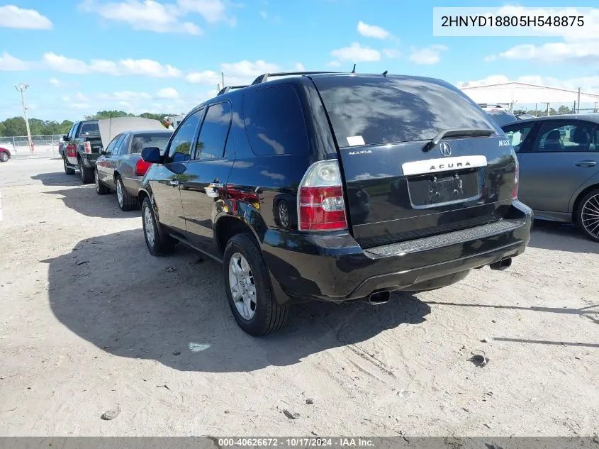 2005 Acura Mdx VIN: 2HNYD18805H548875 Lot: 40626672