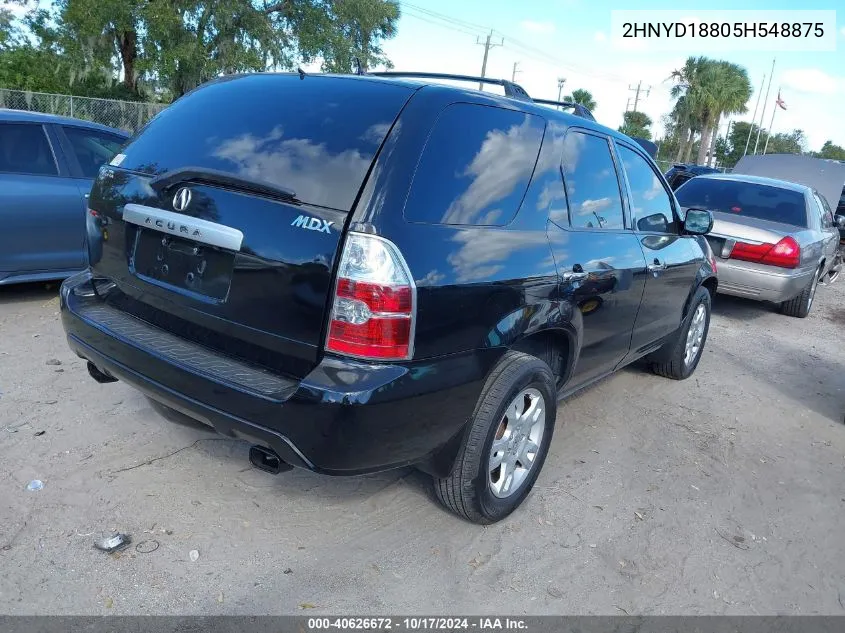 2005 Acura Mdx VIN: 2HNYD18805H548875 Lot: 40626672