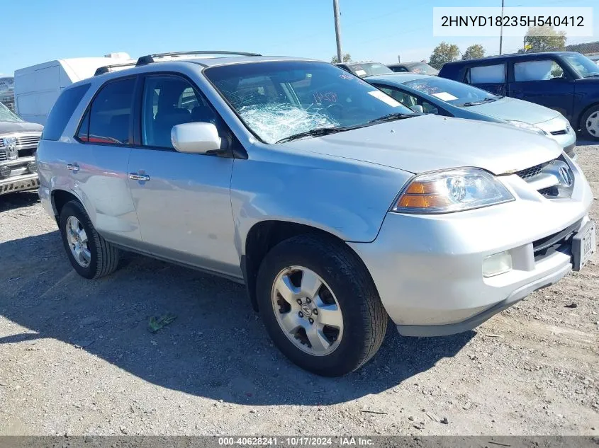 2005 Acura Mdx VIN: 2HNYD18235H540412 Lot: 40628241