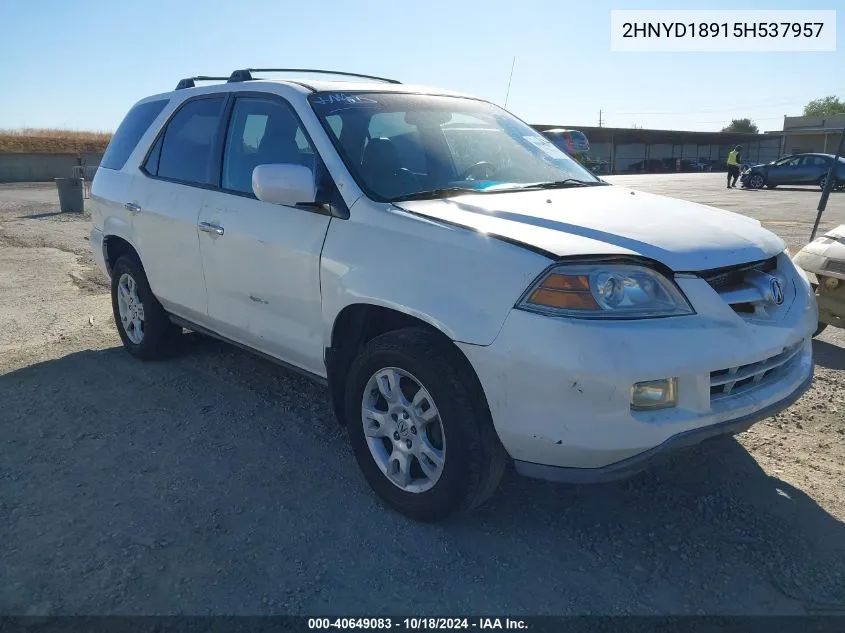 2005 Acura Mdx VIN: 2HNYD18915H537957 Lot: 40649083