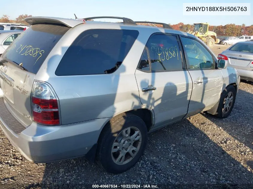 2005 Acura Mdx VIN: 2HNYD188X5H506763 Lot: 40667534