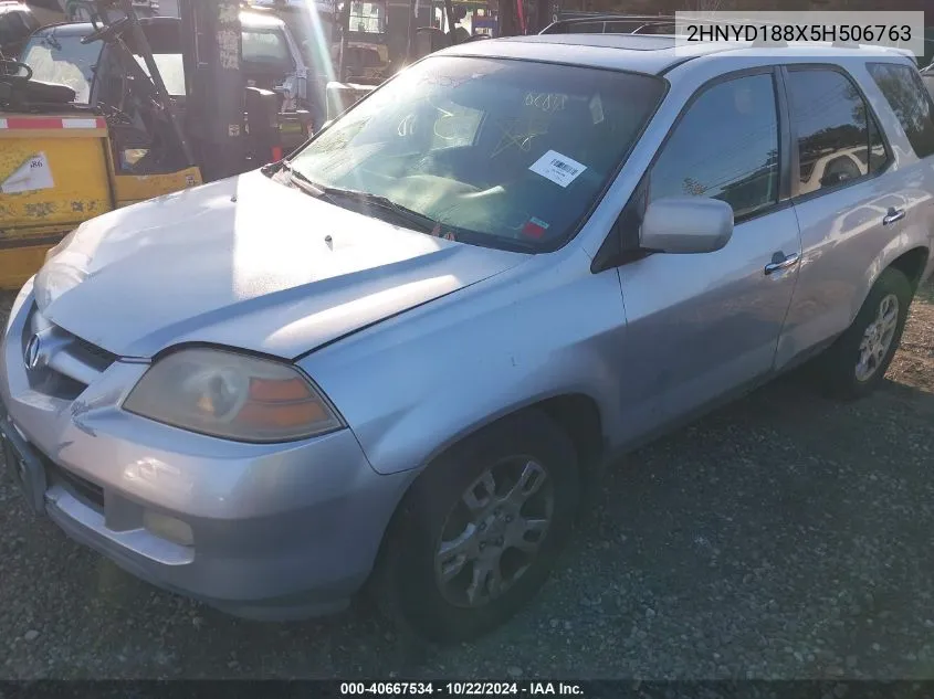 2005 Acura Mdx VIN: 2HNYD188X5H506763 Lot: 40667534