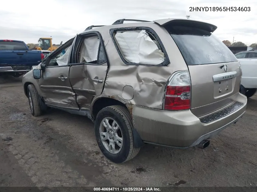 2005 Acura Mdx VIN: 2HNYD18965H534603 Lot: 40694711