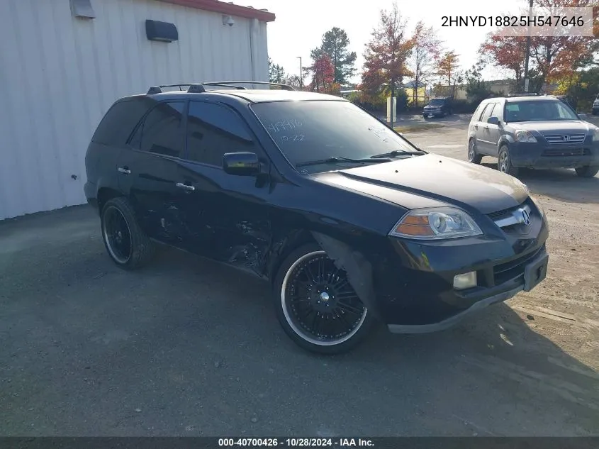 2005 Acura Mdx VIN: 2HNYD18825H547646 Lot: 40700426