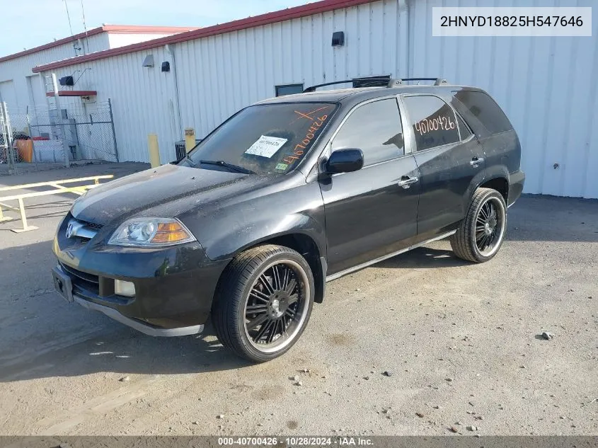 2005 Acura Mdx VIN: 2HNYD18825H547646 Lot: 40700426