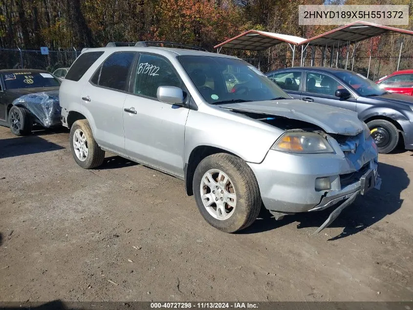 2005 Acura Mdx VIN: 2HNYD189X5H551372 Lot: 40727298