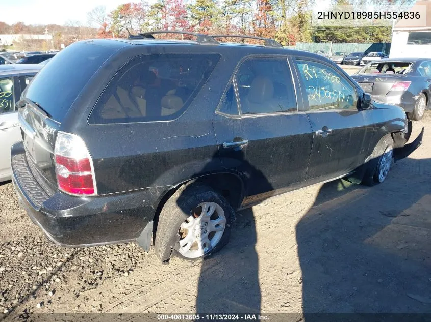 2005 Acura Mdx VIN: 2HNYD18985H554836 Lot: 40813605