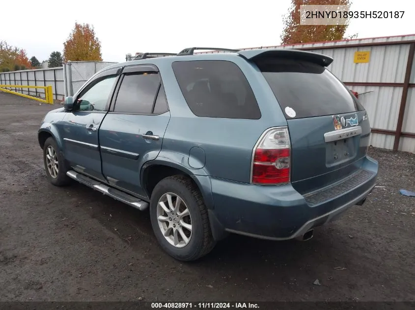 2005 Acura Mdx VIN: 2HNYD18935H520187 Lot: 40828971