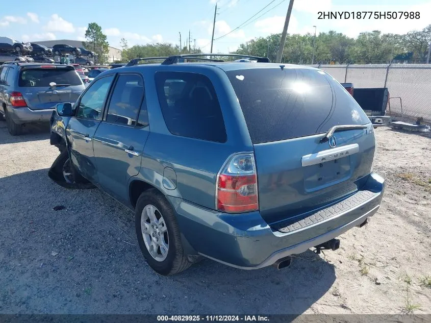 2005 Acura Mdx VIN: 2HNYD18775H507988 Lot: 40829925