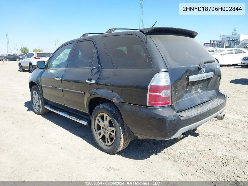 2006 Acura Mdx VIN: 2HNYD18796H002844 Lot: 12089354