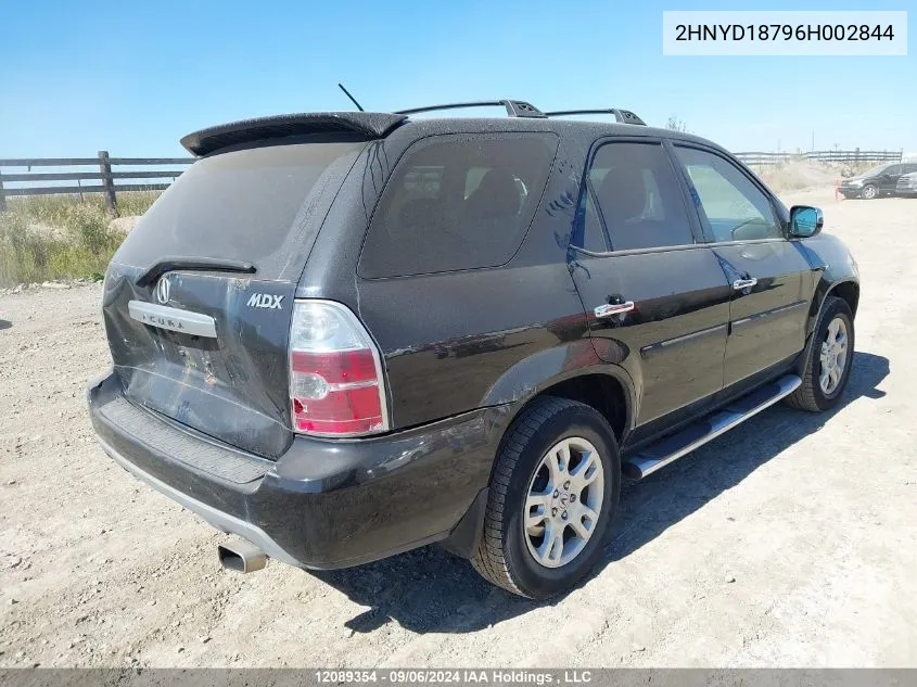 2006 Acura Mdx VIN: 2HNYD18796H002844 Lot: 12089354