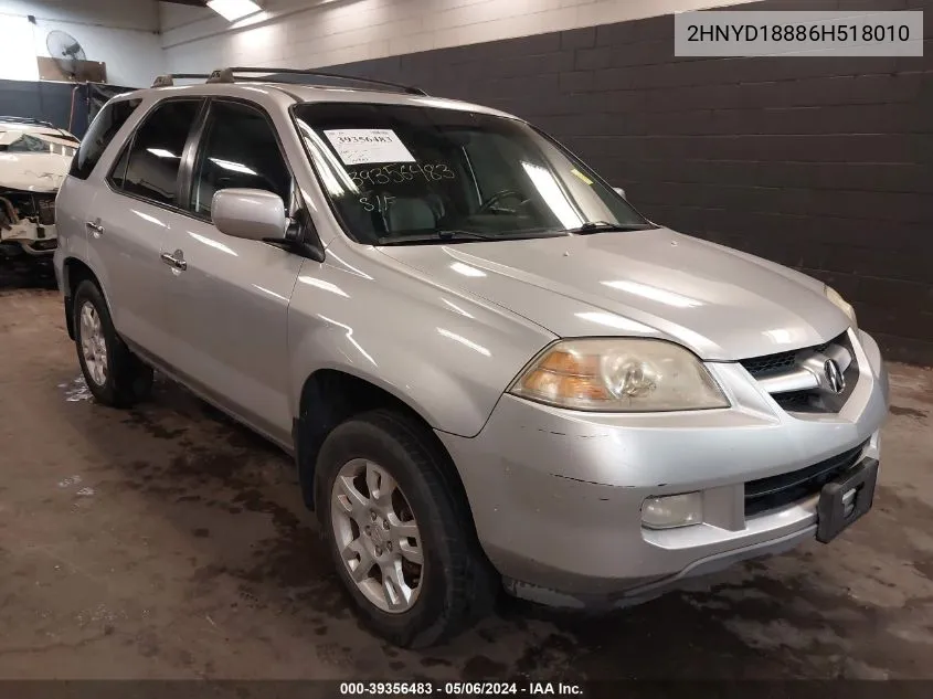 2006 Acura Mdx VIN: 2HNYD18886H518010 Lot: 39356483