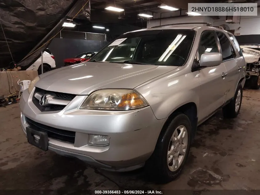 2006 Acura Mdx VIN: 2HNYD18886H518010 Lot: 39356483