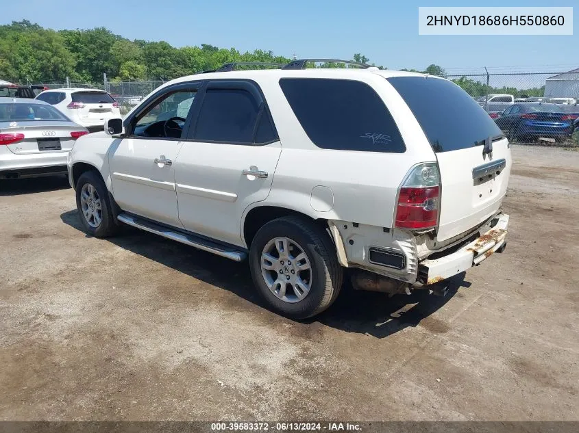 2006 Acura Mdx VIN: 2HNYD18686H550860 Lot: 39583372